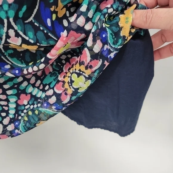 Old Navy Fit &‎ Flare one-shoulder floral maxi dress in Tile Blue sze Large Tall - Picture 9 of 10